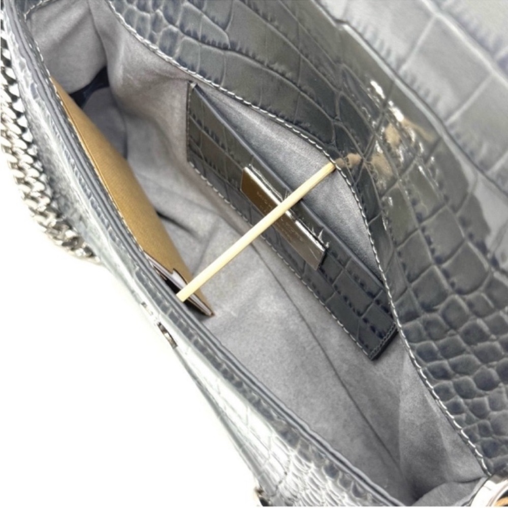 Michael Kors Collection Manhattan Medium Crocodile Embossed Patent Leather Bag - Picture 9 of 11